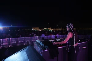 DJ Versa playing outdoor DJ in Abu Dhabi.
